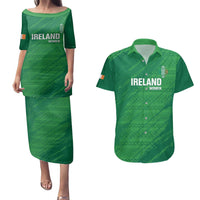 Custom Ireland Cricket Couples Matching Puletasi and Hawaiian Shirt Irish Celtic Knot - National Color - Wonder Print Shop