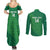 Custom Ireland Cricket Couples Matching Summer Maxi Dress and Long Sleeve Button Shirt Irish Celtic Knot - National Color - Wonder Print Shop