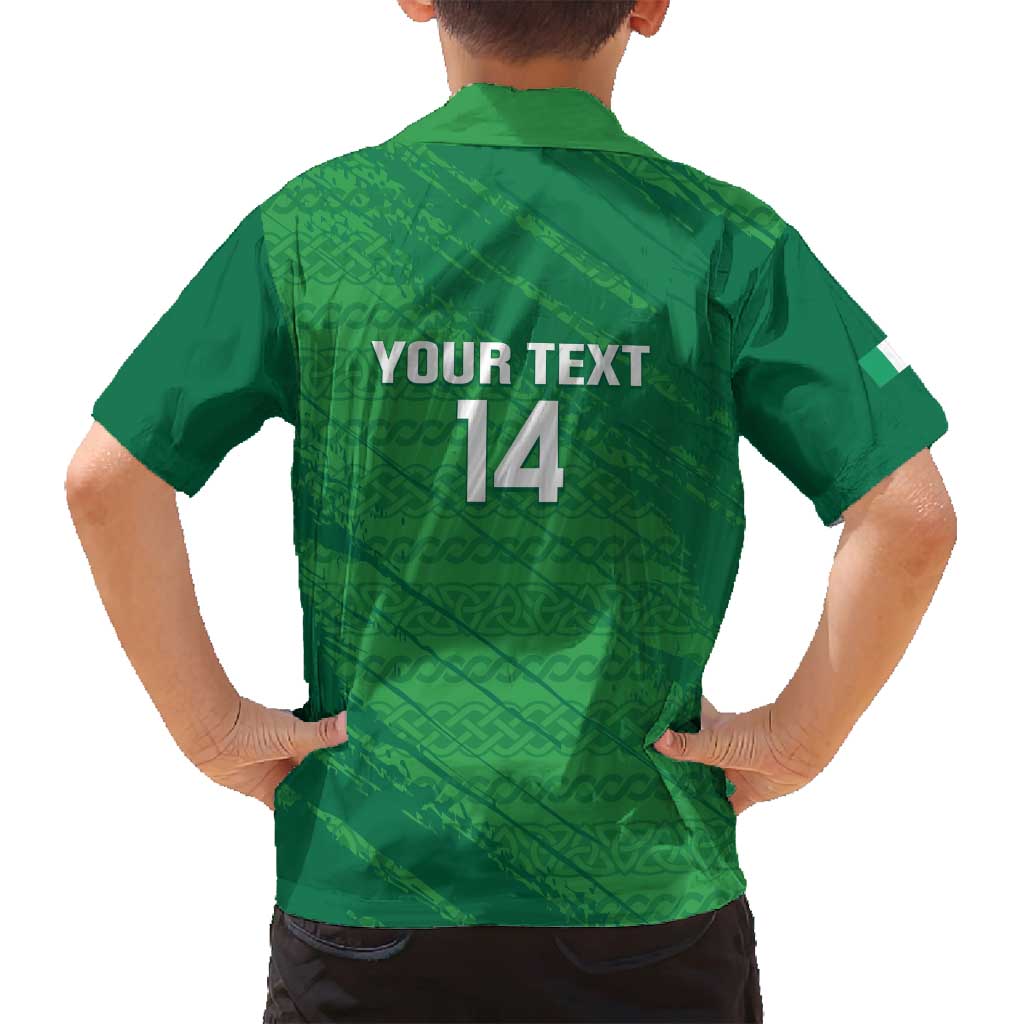 Custom Ireland Cricket Family Matching Long Sleeve Bodycon Dress and Hawaiian Shirt Irish Celtic Knot - National Color - Wonder Print Shop