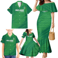 Custom Ireland Cricket Family Matching Mermaid Dress and Hawaiian Shirt Irish Celtic Knot - National Color - Wonder Print Shop