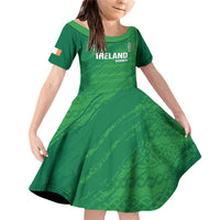 Custom Ireland Cricket Family Matching Off Shoulder Short Dress and Hawaiian Shirt Irish Celtic Knot - National Color - Wonder Print Shop