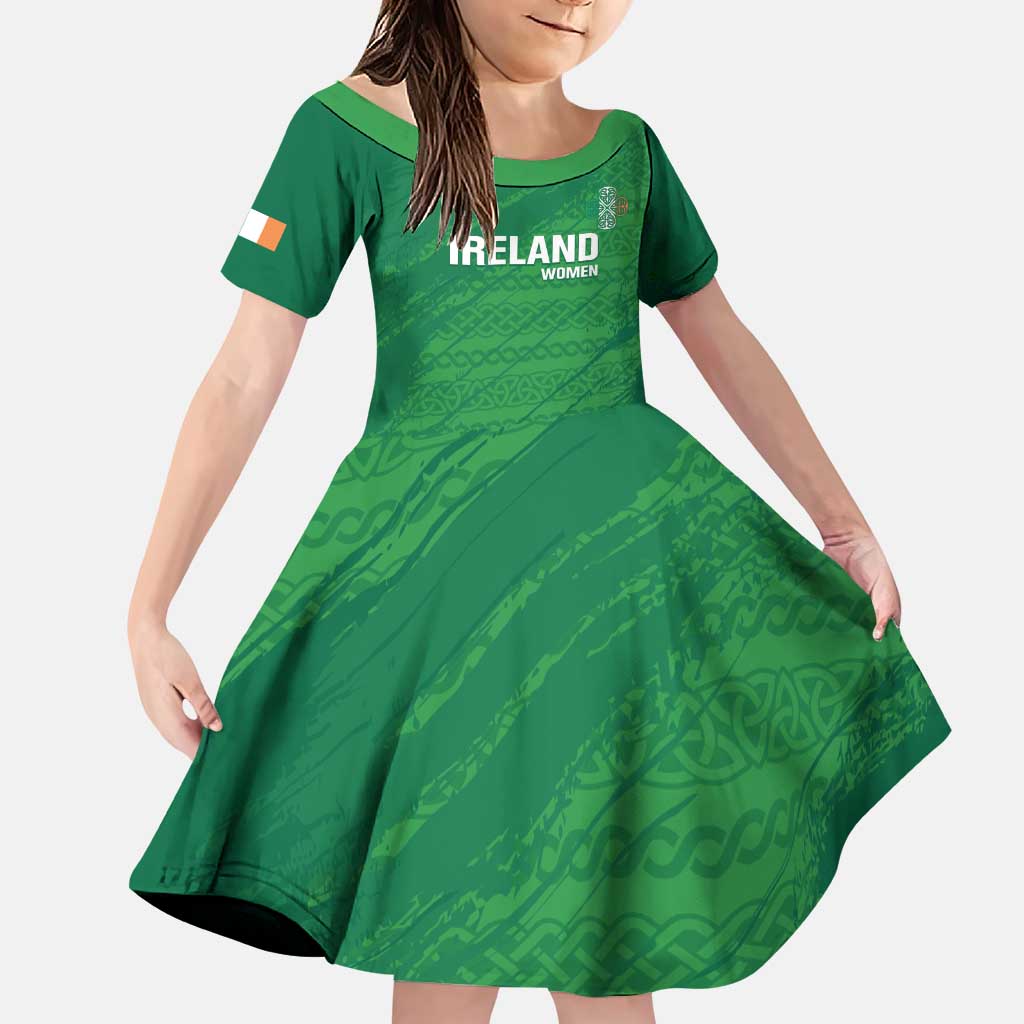 Custom Ireland Cricket Family Matching Puletasi and Hawaiian Shirt Irish Celtic Knot - National Color - Wonder Print Shop
