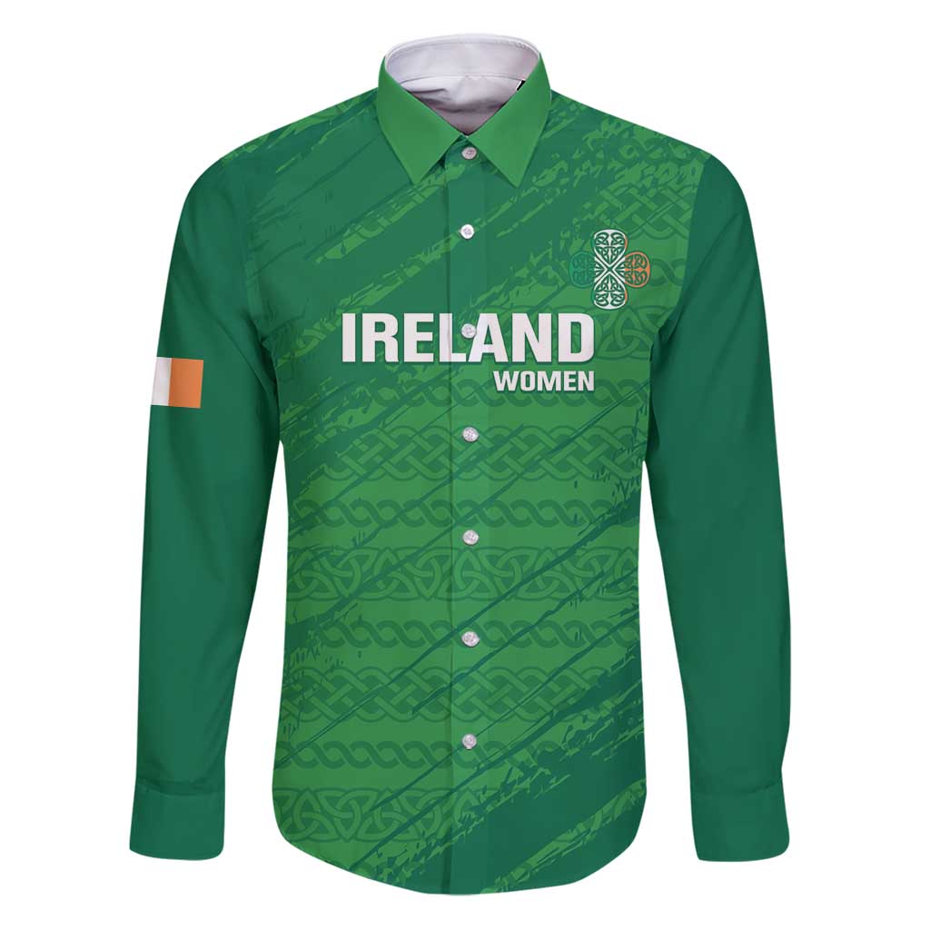 Custom Ireland Cricket Family Matching Puletasi and Hawaiian Shirt Irish Celtic Knot - National Color - Wonder Print Shop