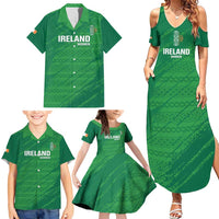 Custom Ireland Cricket Family Matching Summer Maxi Dress and Hawaiian Shirt Irish Celtic Knot - National Color - Wonder Print Shop