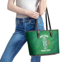 Custom Ireland Cricket Leather Tote Bag Irish Celtic Knot - National Color - Wonder Print Shop