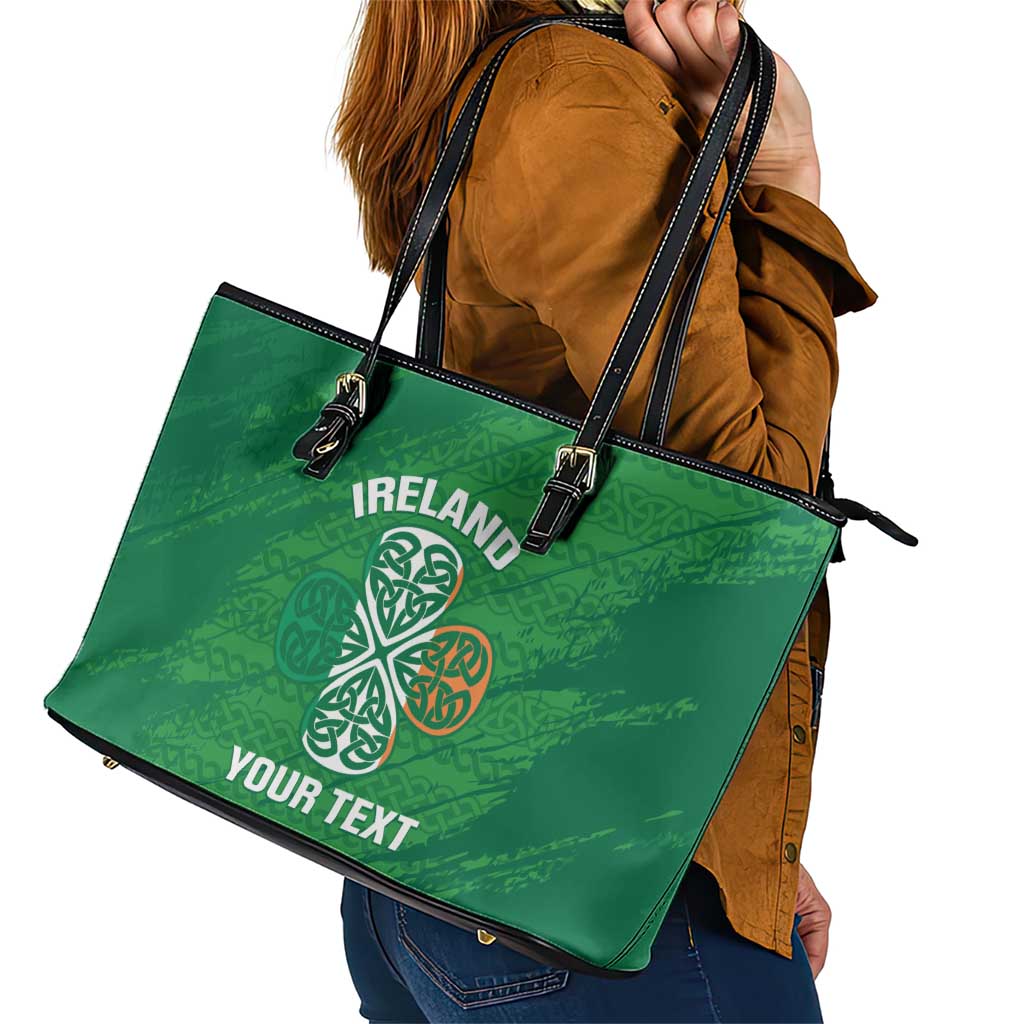 Custom Ireland Cricket Leather Tote Bag Irish Celtic Knot - National Color - Wonder Print Shop