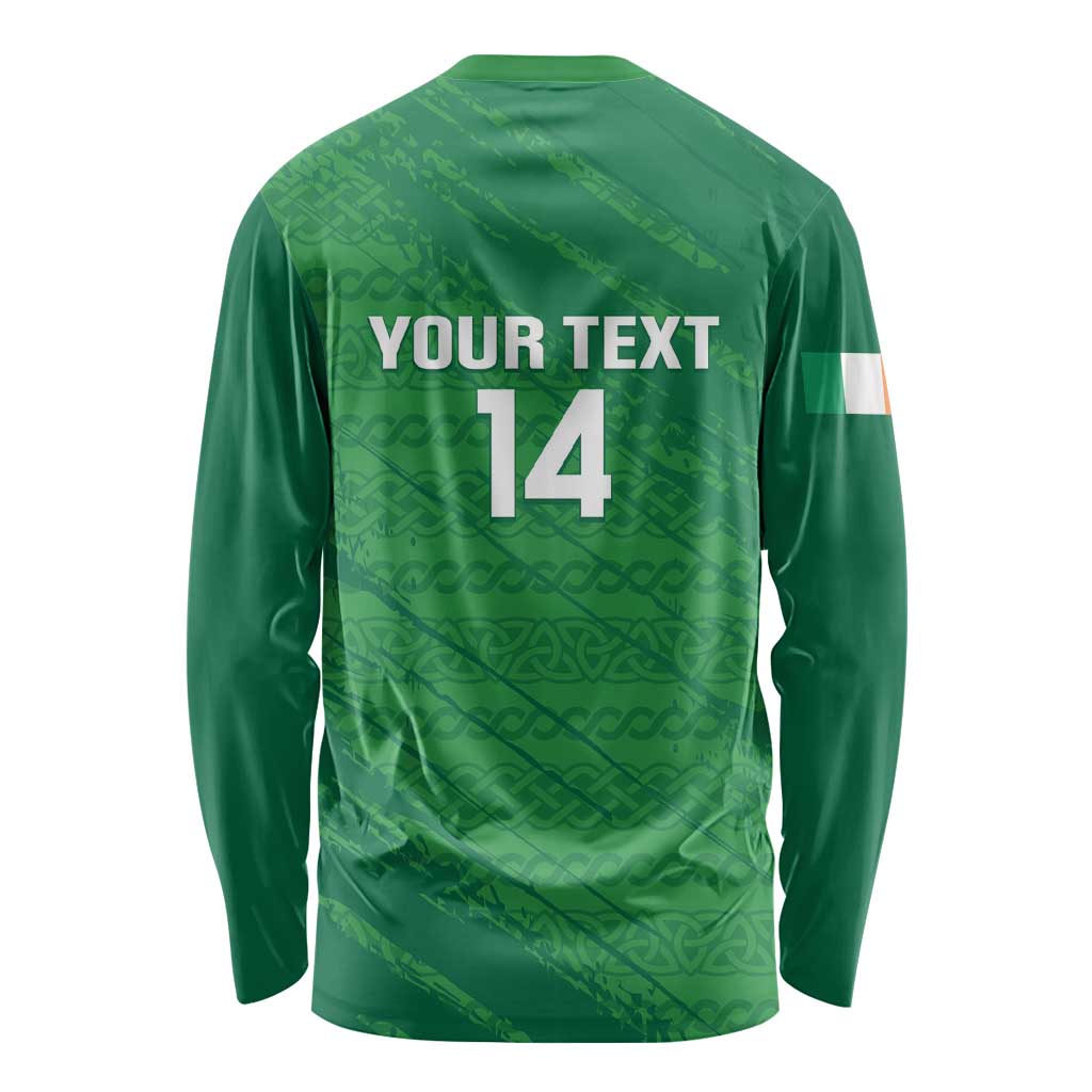 Custom Ireland Cricket Long Sleeve Shirt Irish Celtic Knot - National Color - Wonder Print Shop