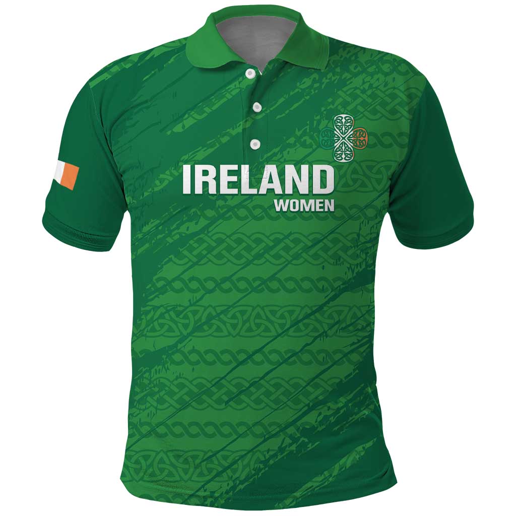 Custom Ireland Cricket Polo Shirt Irish Celtic Knot - National Color - Wonder Print Shop