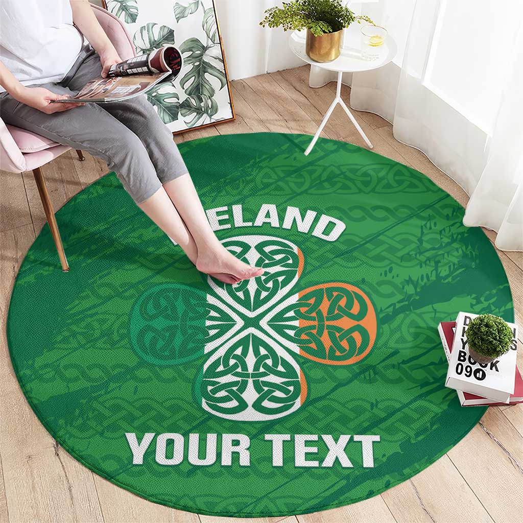 Custom Ireland Cricket Round Carpet Irish Celtic Knot - National Color