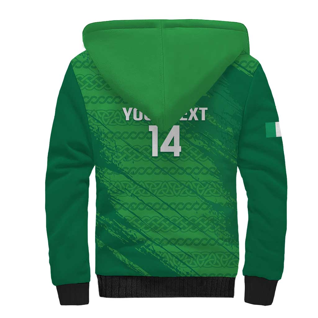 Custom Ireland Cricket Sherpa Hoodie Irish Celtic Knot - National Color - Wonder Print Shop