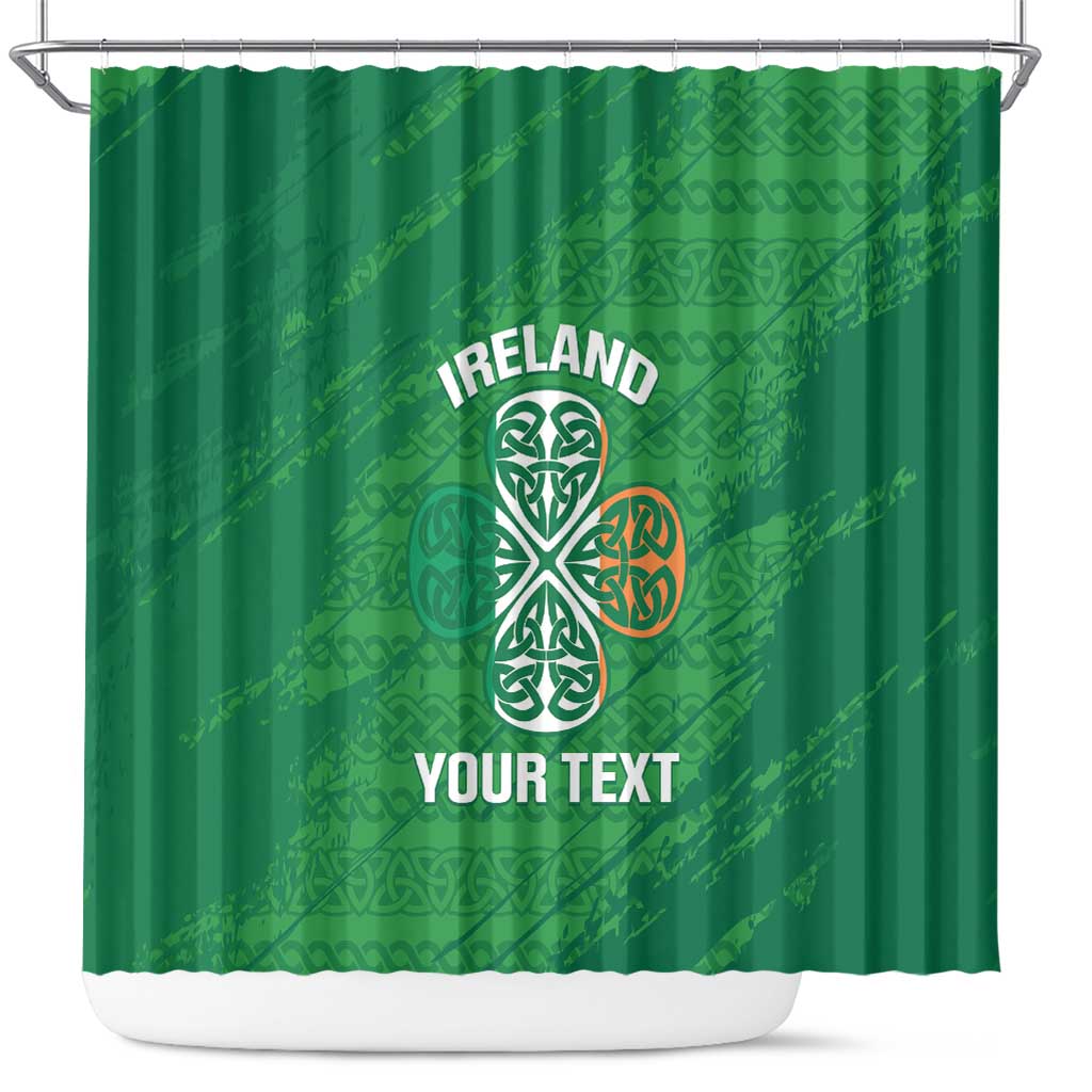 Custom Ireland Cricket Shower Curtain Irish Celtic Knot - National Color