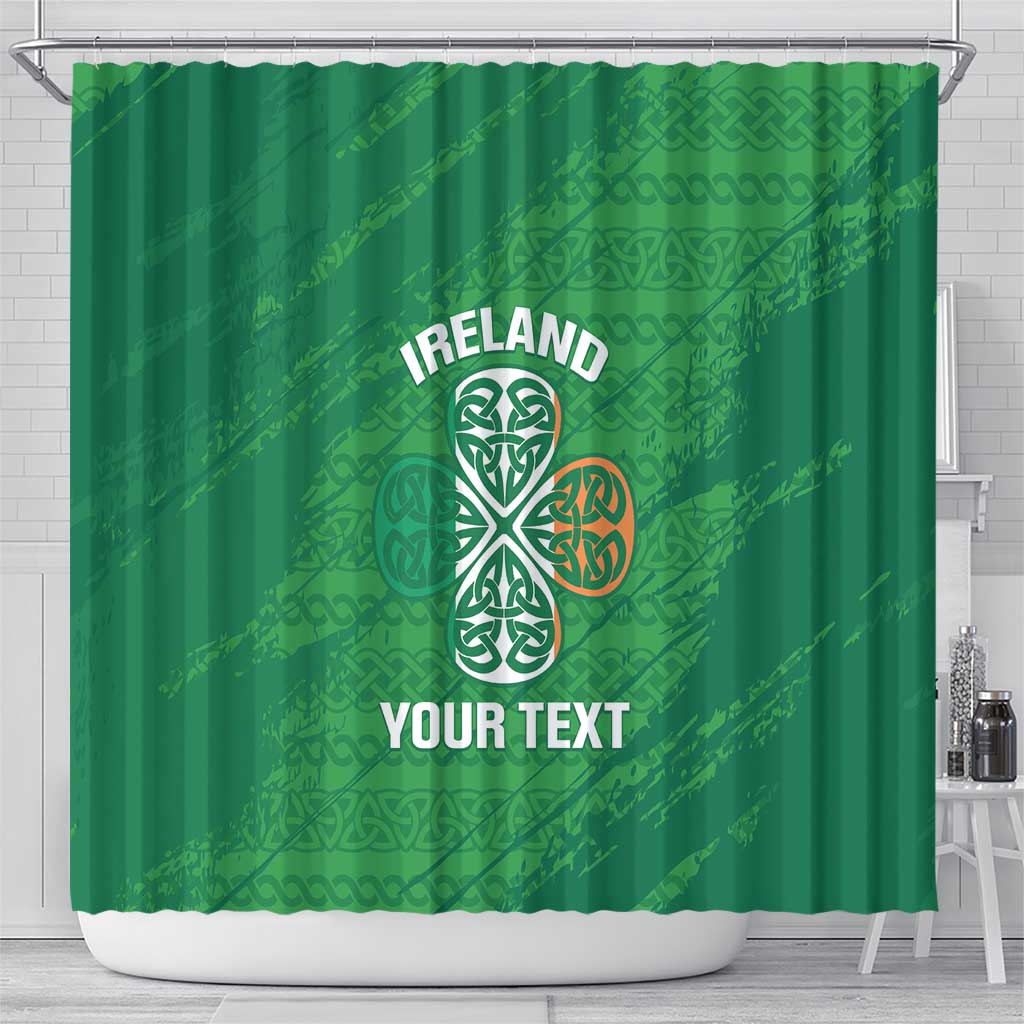 Custom Ireland Cricket Shower Curtain Irish Celtic Knot - National Color