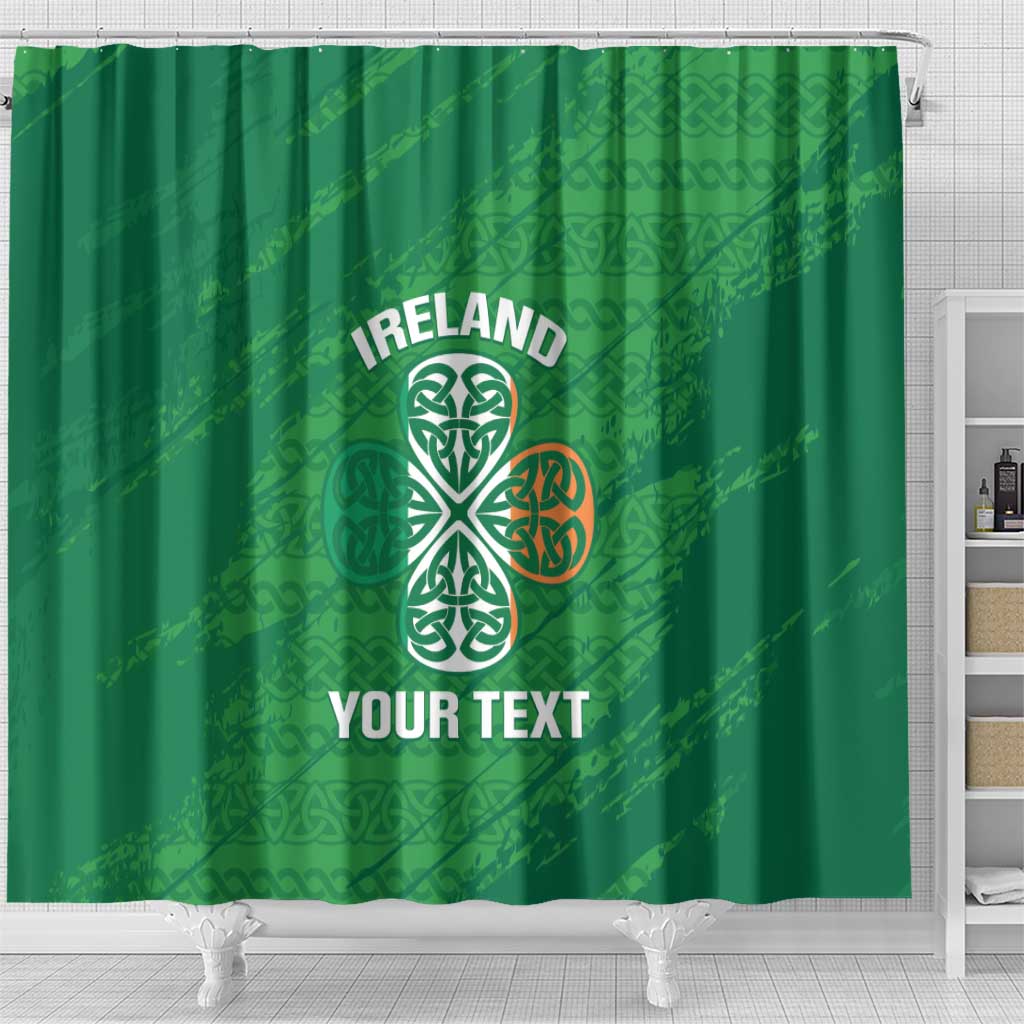 Custom Ireland Cricket Shower Curtain Irish Celtic Knot - National Color