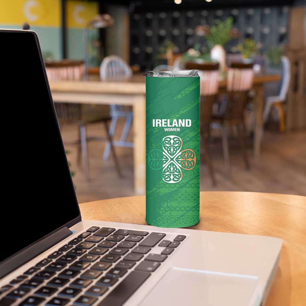 Custom Ireland Cricket Skinny Tumbler Irish Celtic Knot - National Color - Wonder Print Shop