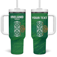 Custom Ireland Cricket Tumbler With Handle Irish Celtic Knot - National Color - Wonder Print Shop