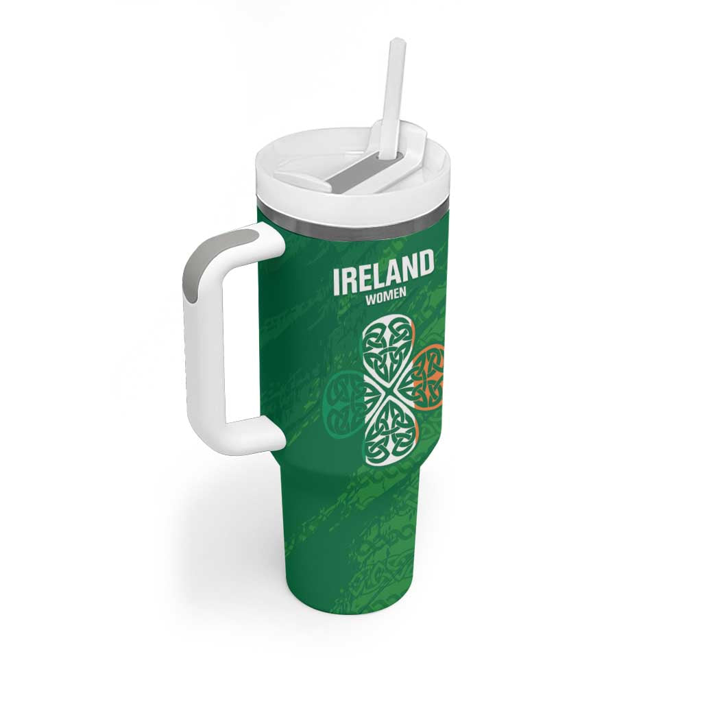 Custom Ireland Cricket Tumbler With Handle Irish Celtic Knot - National Color - Wonder Print Shop
