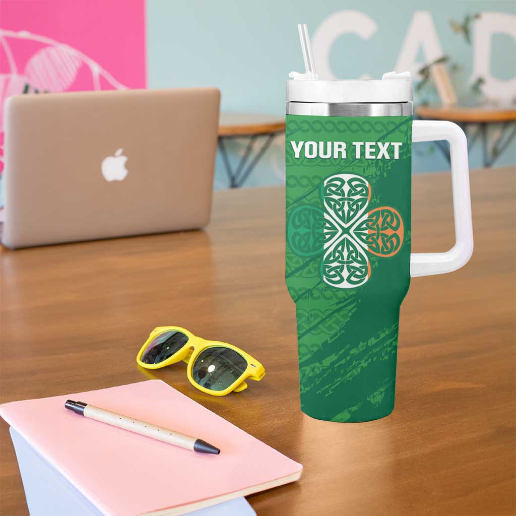 Custom Ireland Cricket Tumbler With Handle Irish Celtic Knot - National Color - Wonder Print Shop
