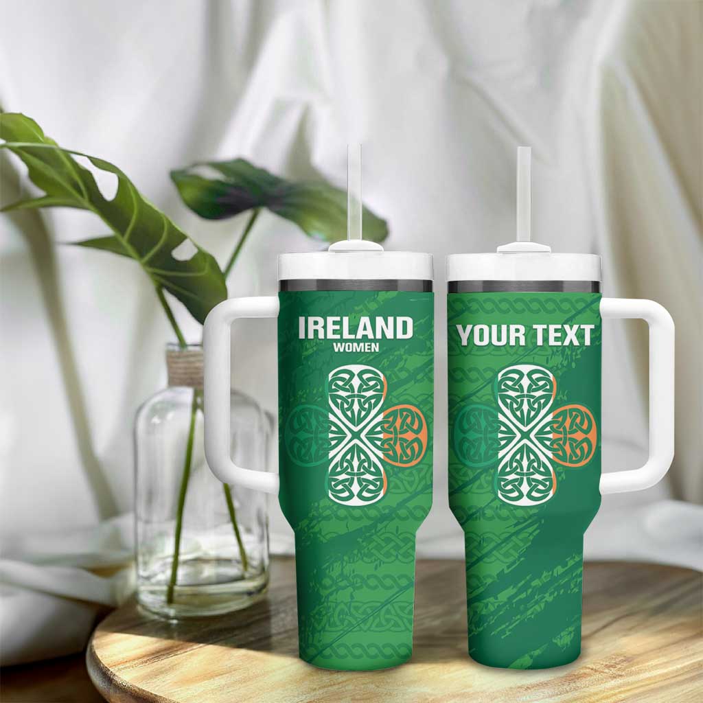 Custom Ireland Cricket Tumbler With Handle Irish Celtic Knot - National Color - Wonder Print Shop