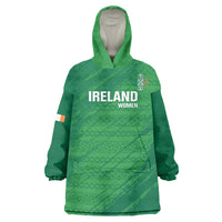 Custom Ireland Cricket Wearable Blanket Hoodie Irish Celtic Knot - National Color - Wonder Print Shop