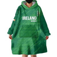 Custom Ireland Cricket Wearable Blanket Hoodie Irish Celtic Knot - National Color - Wonder Print Shop