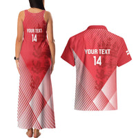 Custom England Cricket Couples Matching Tank Maxi Dress and Hawaiian Shirt Go Champions Sporty Style - Wonder Print Shop