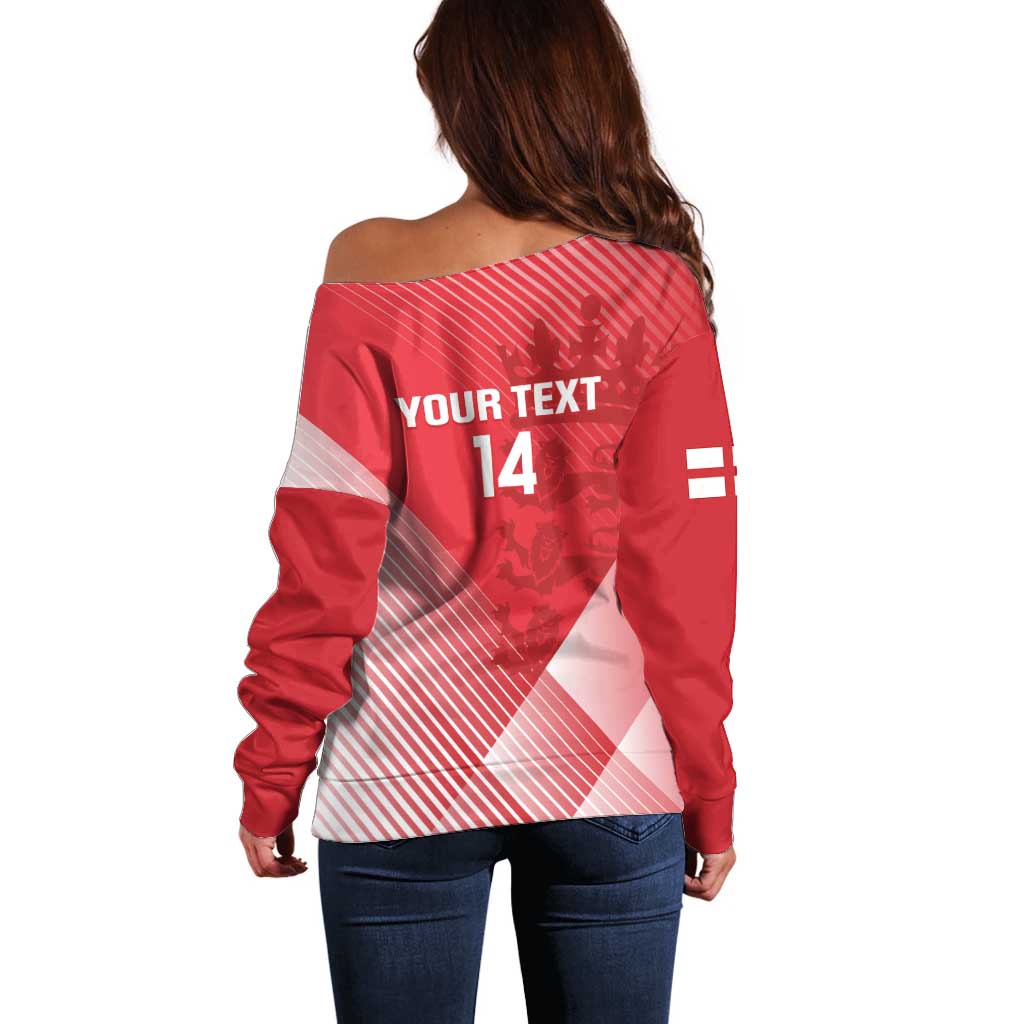 Custom England Cricket Off Shoulder Sweater Go Champions Sporty Style - Wonder Print Shop