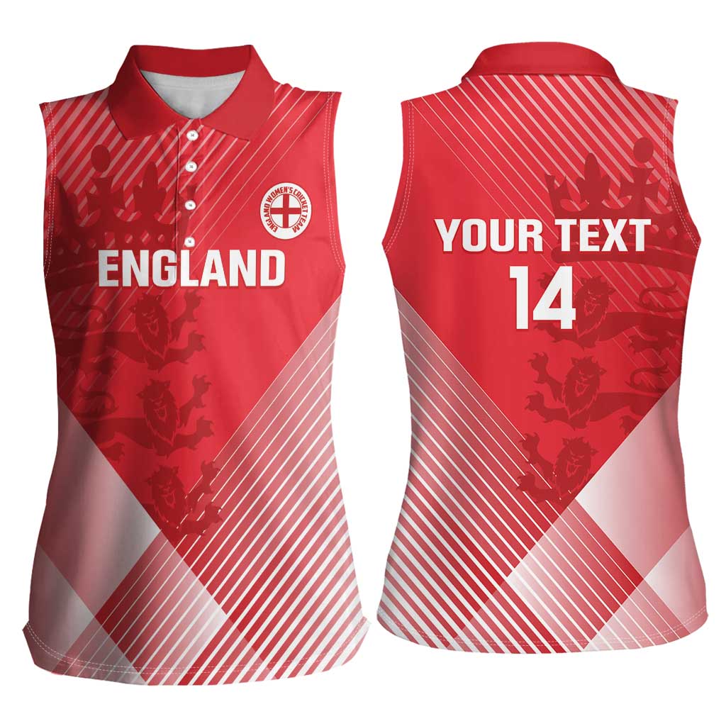 Custom England Cricket Women Sleeveless Polo Shirt Go Champions Sporty Style - Wonder Print Shop