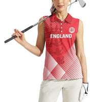 Custom England Cricket Women Sleeveless Polo Shirt Go Champions Sporty Style - Wonder Print Shop