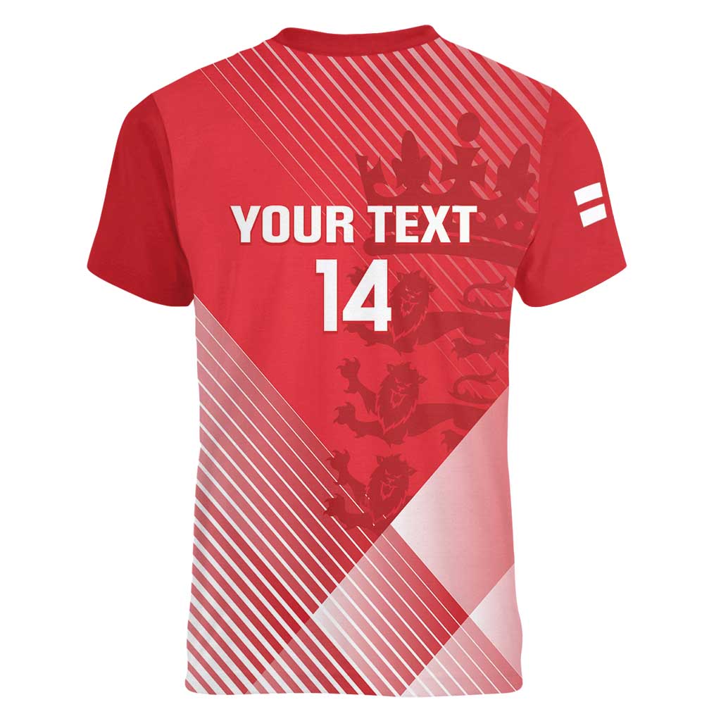 Custom England Cricket Women V-Neck T-Shirt Go Champions Sporty Style - Wonder Print Shop