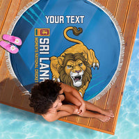Custom Sri Lanka Cricket Beach Blanket Go Champions Lion Sporty Style - Wonder Print Shop