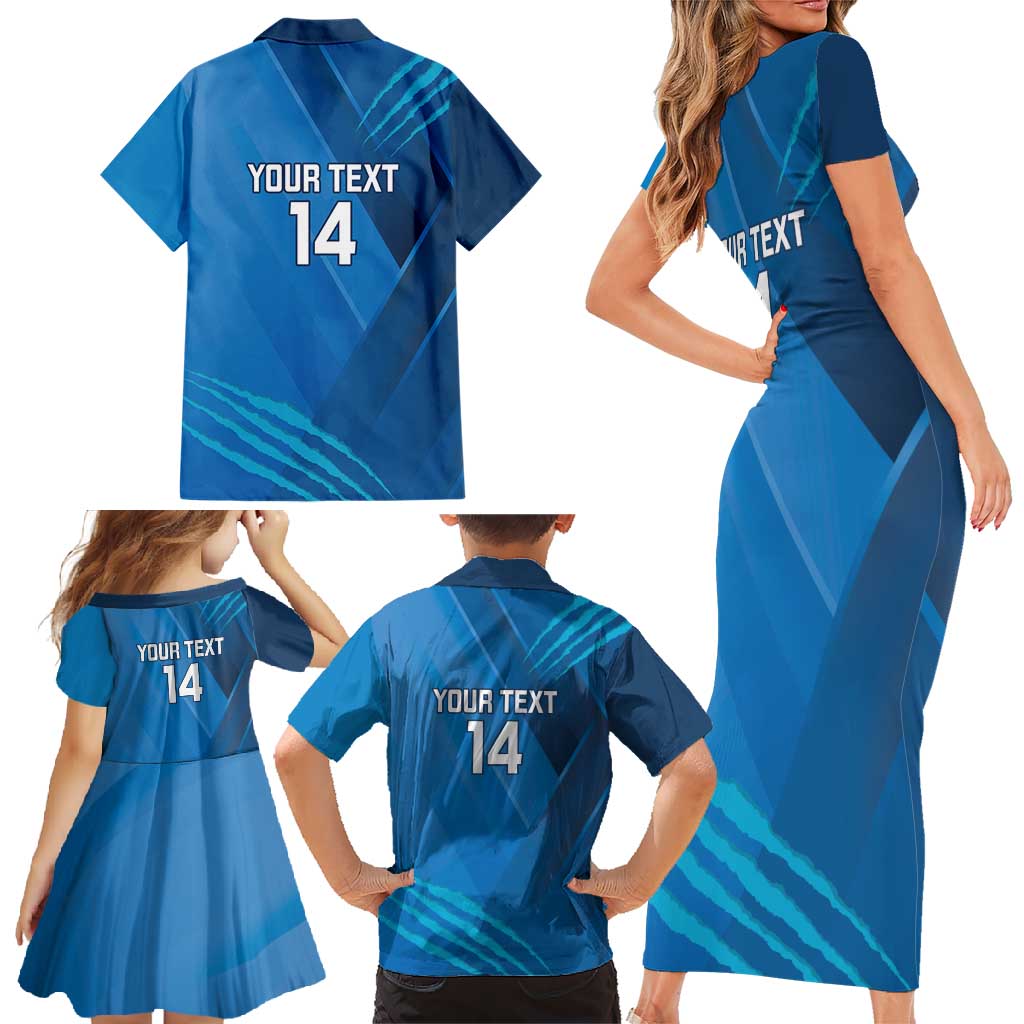 Custom Sri Lanka Cricket Family Matching Short Sleeve Bodycon Dress and Hawaiian Shirt Go Champions Lion Sporty Style - Wonder Print Shop
