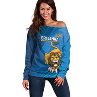 Custom Sri Lanka Cricket Off Shoulder Sweater Go Champions Lion Sporty Style - Wonder Print Shop
