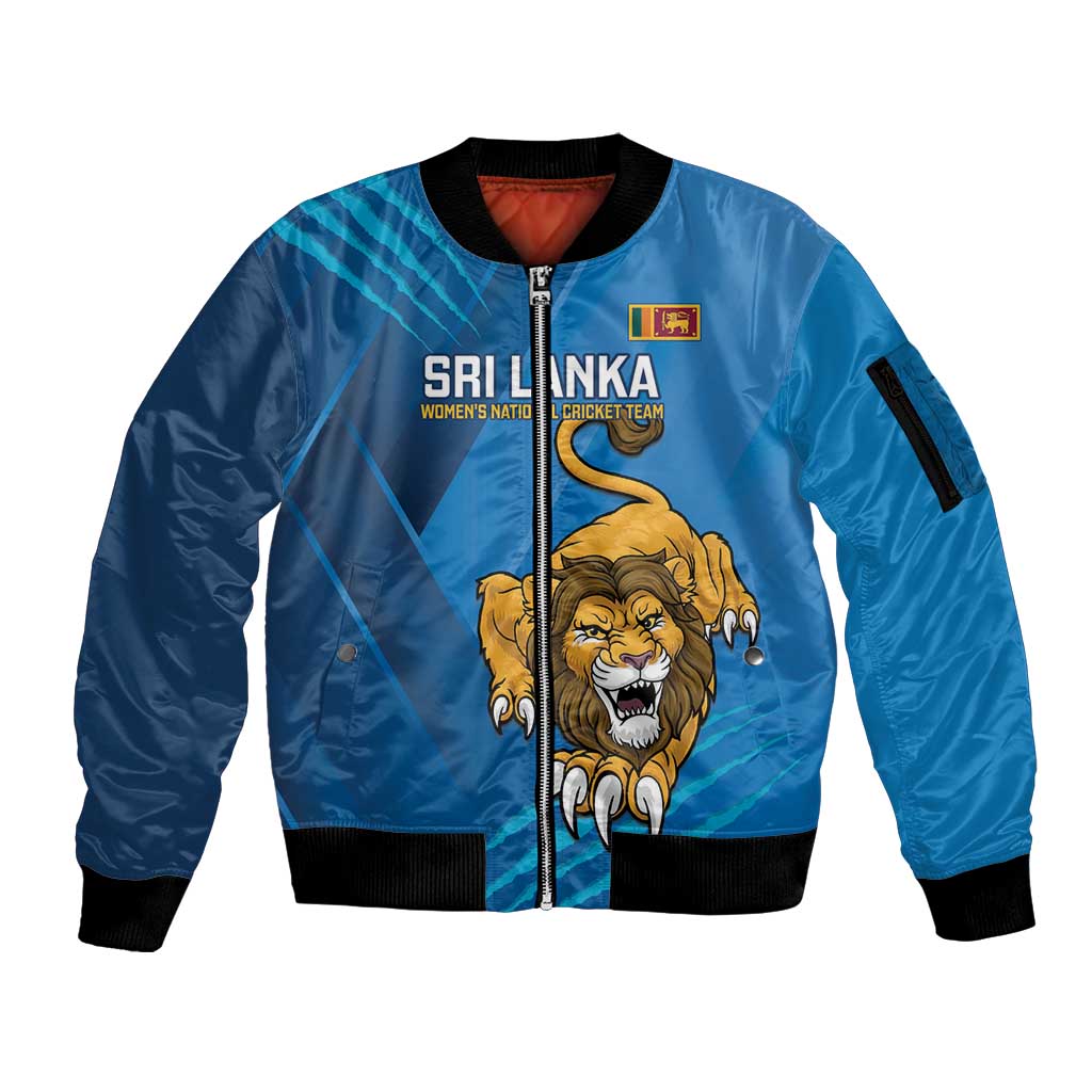 Custom Sri Lanka Cricket Sleeve Zip Bomber Jacket Go Champions Lion Sporty Style - Wonder Print Shop