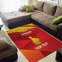 Custom Zimbabwe Cricket Area Rug Go Lady Chevrons Grunge Style - Wonder Print Shop