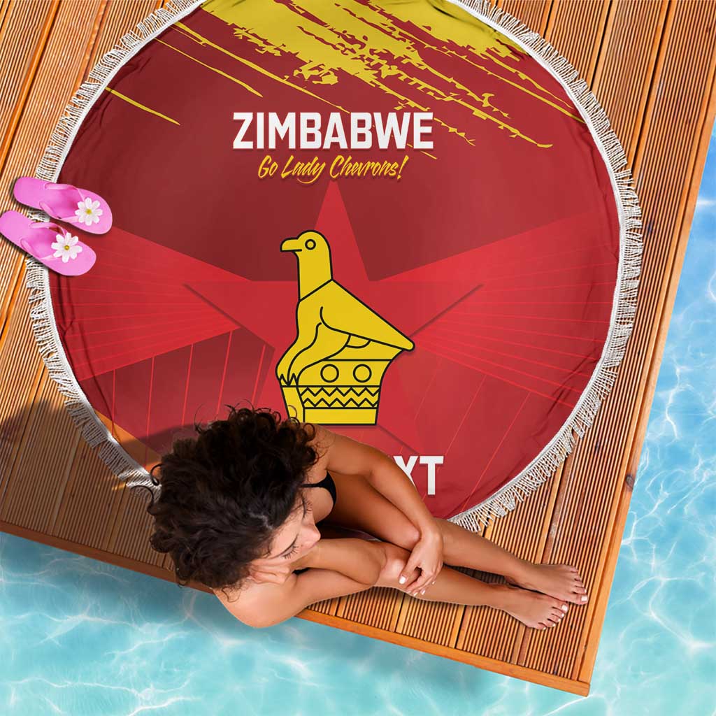 Custom Zimbabwe Cricket Beach Blanket Go Lady Chevrons Grunge Style - Wonder Print Shop