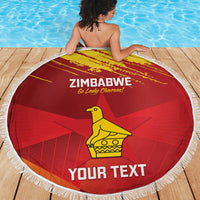 Custom Zimbabwe Cricket Beach Blanket Go Lady Chevrons Grunge Style - Wonder Print Shop