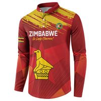 Custom Zimbabwe Cricket Button Sweatshirt Go Lady Chevrons Grunge Style - Wonder Print Shop