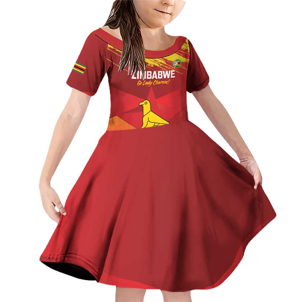 Custom Zimbabwe Cricket Family Matching Off Shoulder Short Dress and Hawaiian Shirt Go Lady Chevrons Grunge Style - Wonder Print Shop