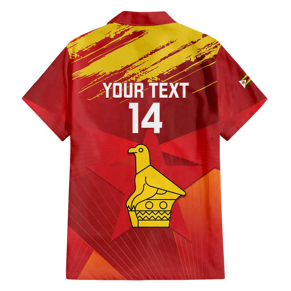 Custom Zimbabwe Cricket Family Matching Puletasi and Hawaiian Shirt Go Lady Chevrons Grunge Style - Wonder Print Shop