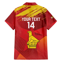 Custom Zimbabwe Cricket Family Matching Short Sleeve Bodycon Dress and Hawaiian Shirt Go Lady Chevrons Grunge Style - Wonder Print Shop