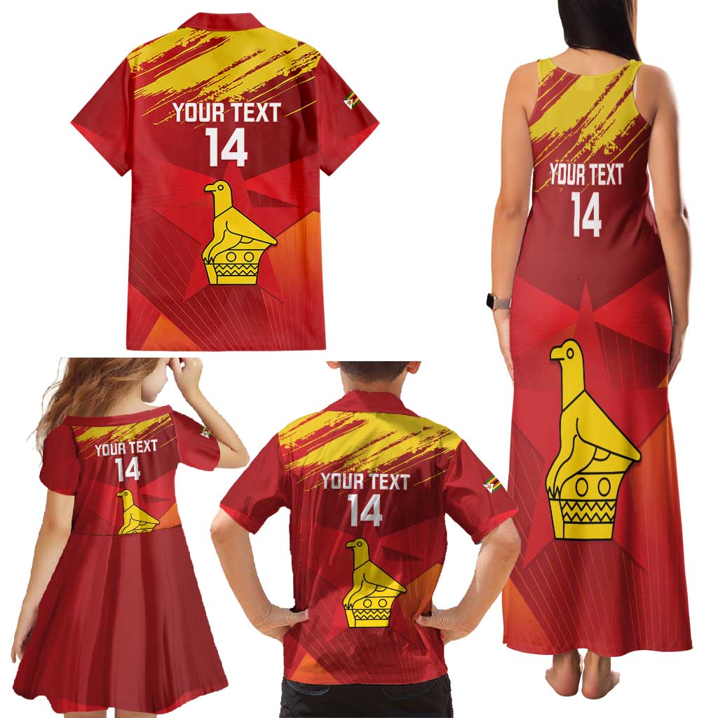 Custom Zimbabwe Cricket Family Matching Tank Maxi Dress and Hawaiian Shirt Go Lady Chevrons Grunge Style - Wonder Print Shop