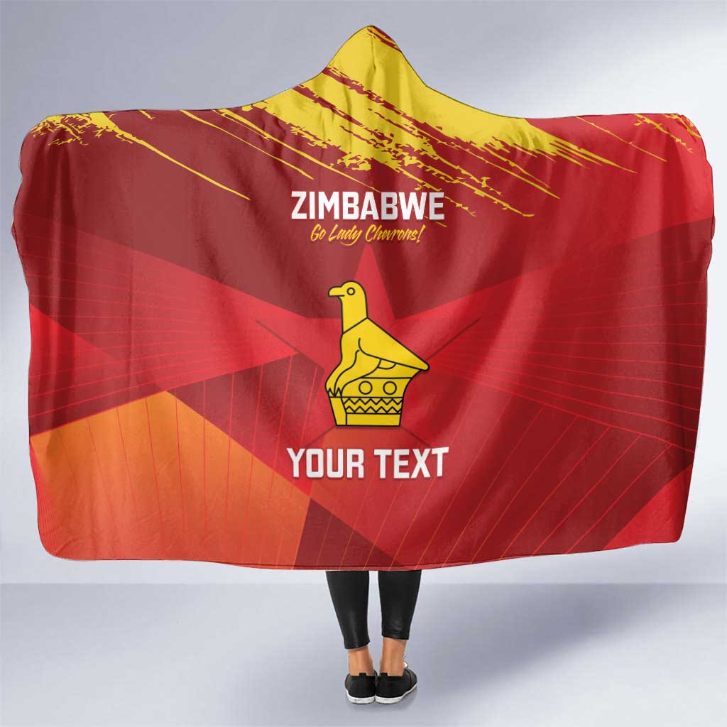 Custom Zimbabwe Cricket Hooded Blanket Go Lady Chevrons Grunge Style