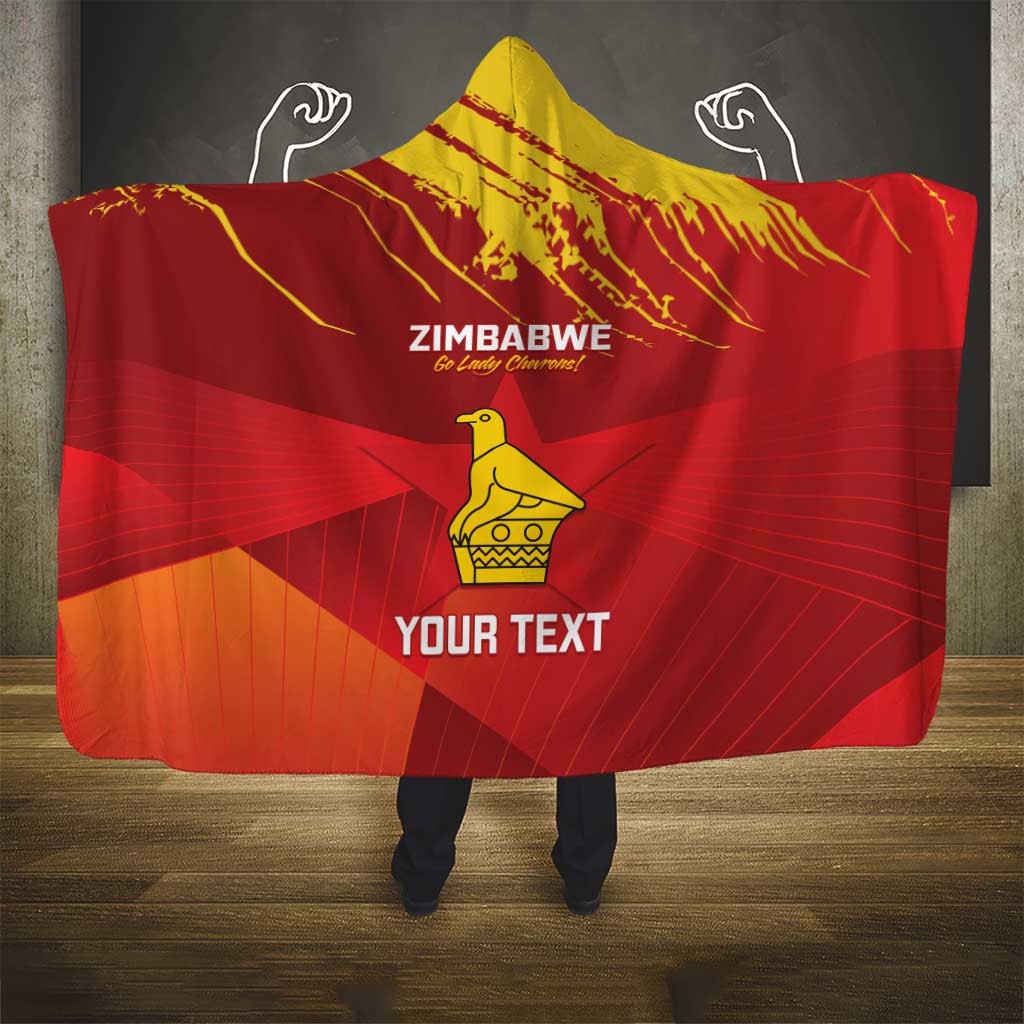 Custom Zimbabwe Cricket Hooded Blanket Go Lady Chevrons Grunge Style