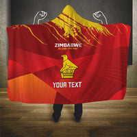 Custom Zimbabwe Cricket Hooded Blanket Go Lady Chevrons Grunge Style