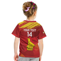 Custom Zimbabwe Cricket Kid T Shirt Go Lady Chevrons Grunge Style - Wonder Print Shop