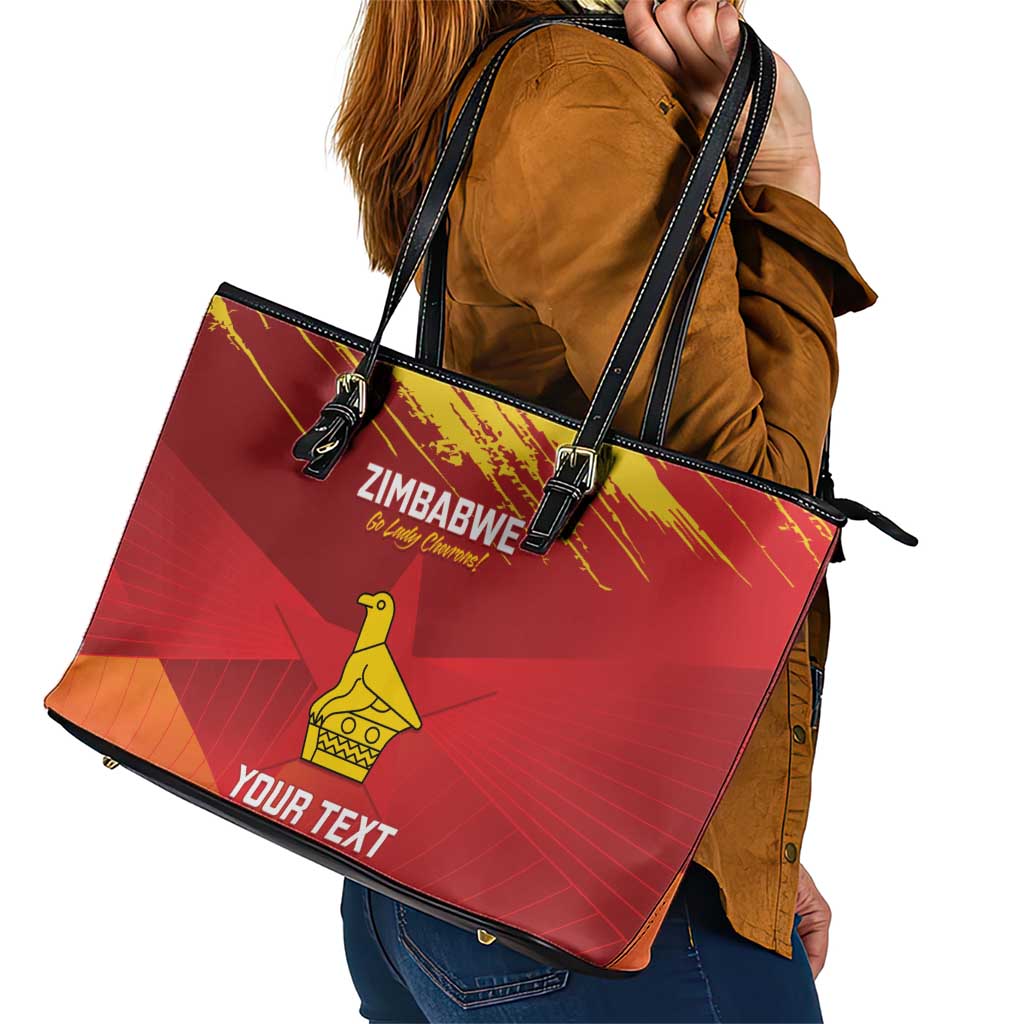 Custom Zimbabwe Cricket Leather Tote Bag Go Lady Chevrons Grunge Style - Wonder Print Shop