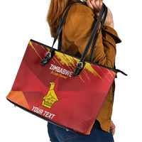 Custom Zimbabwe Cricket Leather Tote Bag Go Lady Chevrons Grunge Style - Wonder Print Shop