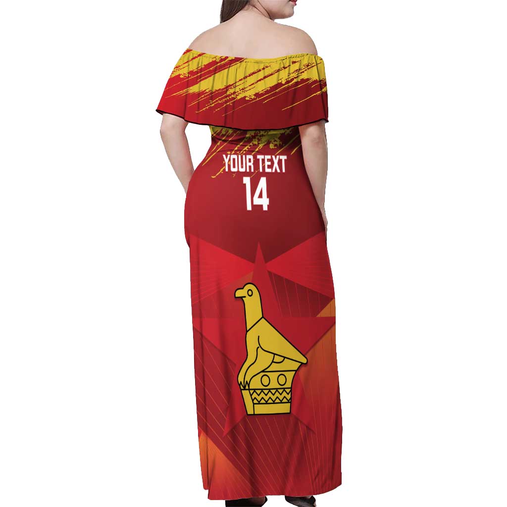 Custom Zimbabwe Cricket Off Shoulder Maxi Dress Go Lady Chevrons Grunge Style - Wonder Print Shop