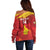 Custom Zimbabwe Cricket Off Shoulder Sweater Go Lady Chevrons Grunge Style - Wonder Print Shop