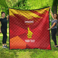 Custom Zimbabwe Cricket Quilt Go Lady Chevrons Grunge Style - Wonder Print Shop